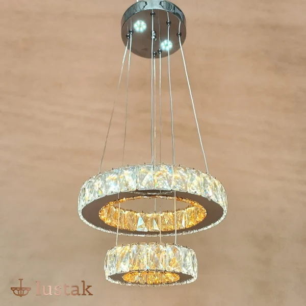 لوستر کریستالی دو حلقه 30